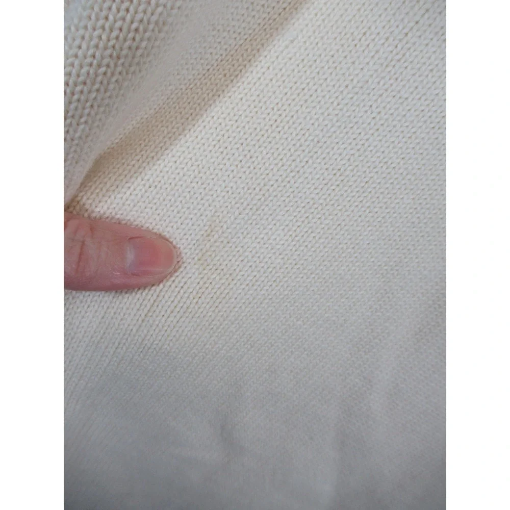 Polo Ralph Lauren Mockneck Sweater Men Large Cream Color Cotton
